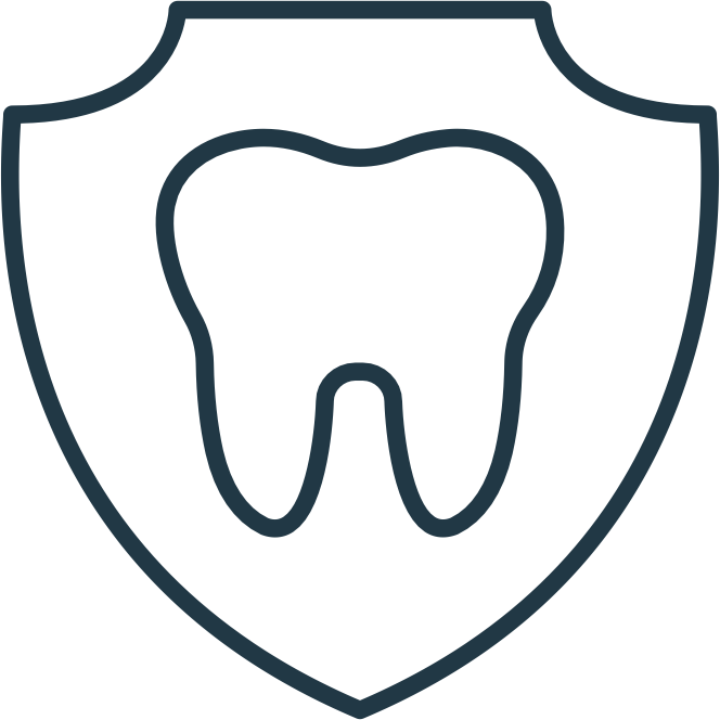 tooth on shield icon